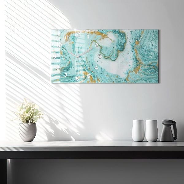 Horizontal wall clock Marble texture