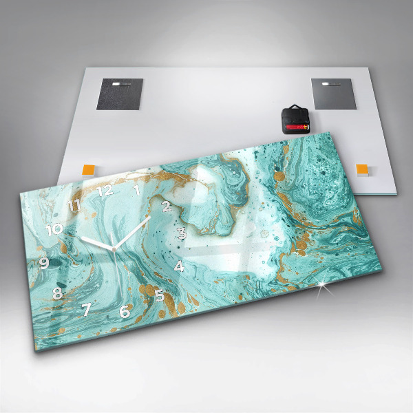 Horizontal wall clock Marble texture