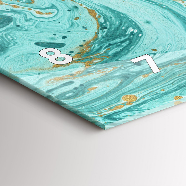 Horizontal wall clock Marble texture