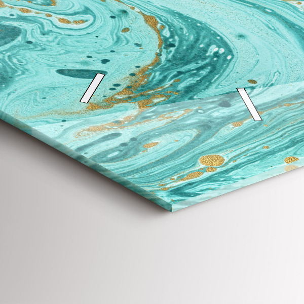 Horizontal wall clock Marble texture