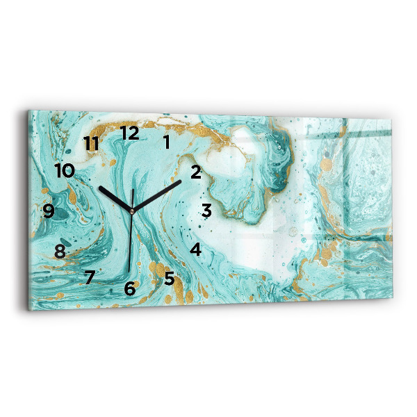 Horizontal wall clock Marble texture