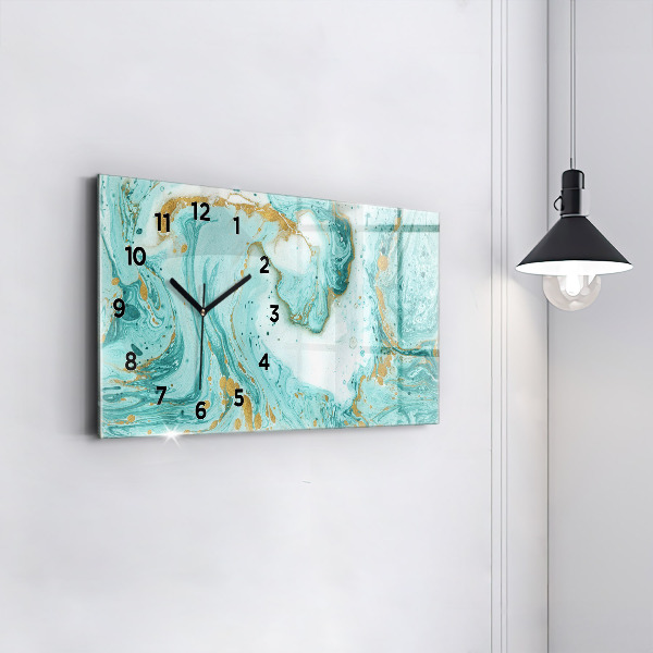 Horizontal wall clock Marble texture