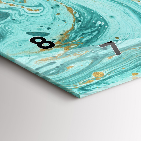 Horizontal wall clock Marble texture