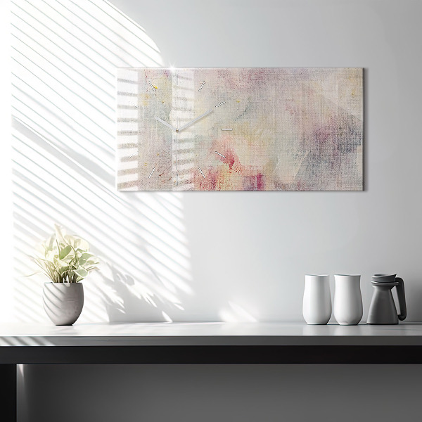 Horizontal wall clock Painted abstraction