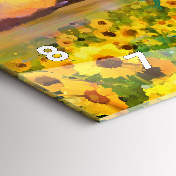 Horizontal wall clock Sunflower Field