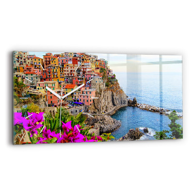 Horizontal wall clock Cinque Terre Coast