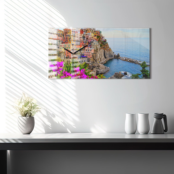 Horizontal wall clock Cinque Terre Coast