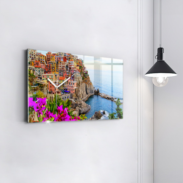Horizontal wall clock Cinque Terre Coast
