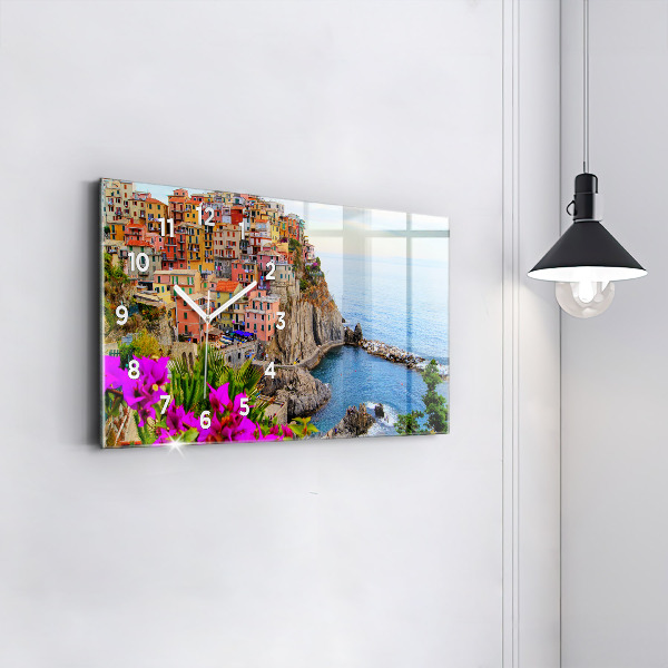 Horizontal wall clock Cinque Terre Coast