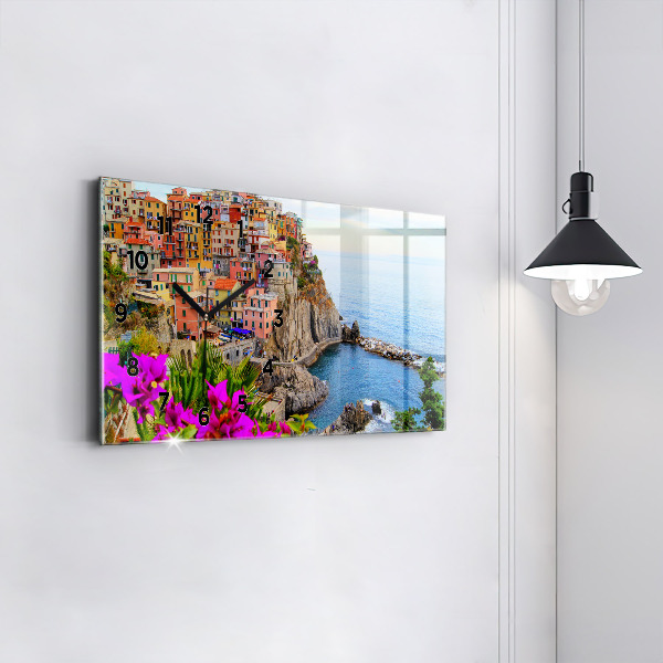 Horizontal wall clock Cinque Terre Coast