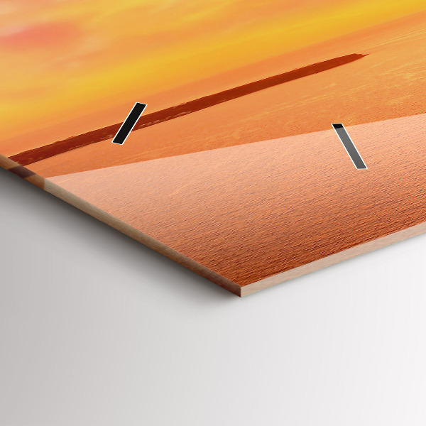 Horizontal wall clock Old windmill in Santorini