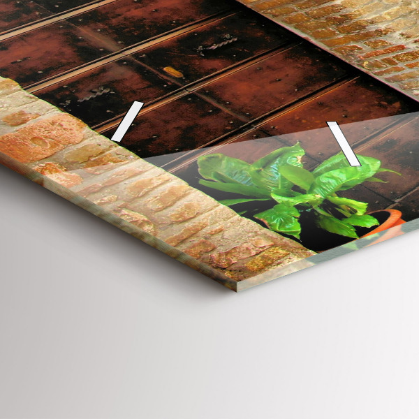 Horizontal wall clock A picturesque street