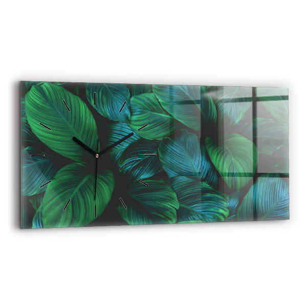 Horizontal wall clock Nature leaves