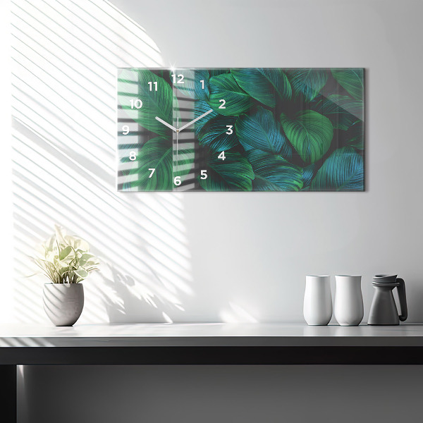 Horizontal wall clock Nature leaves