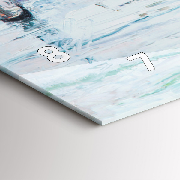 Horizontal wall clock Oil painting yacht sea