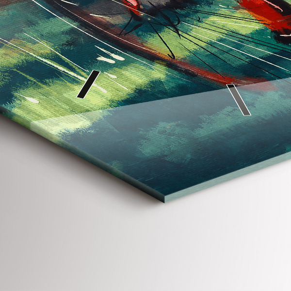 Horizontal wall clock Painted bike