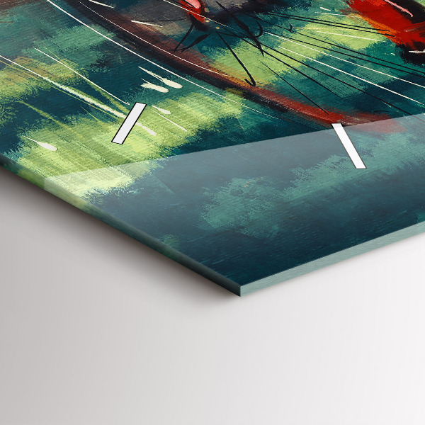 Horizontal wall clock Painted bike