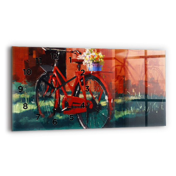 Horizontal wall clock Painted bike