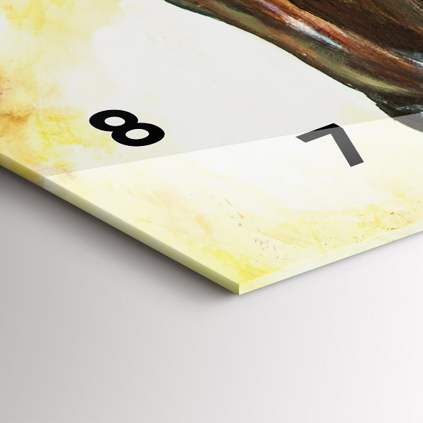 Horizontal wall clock Two painted horses