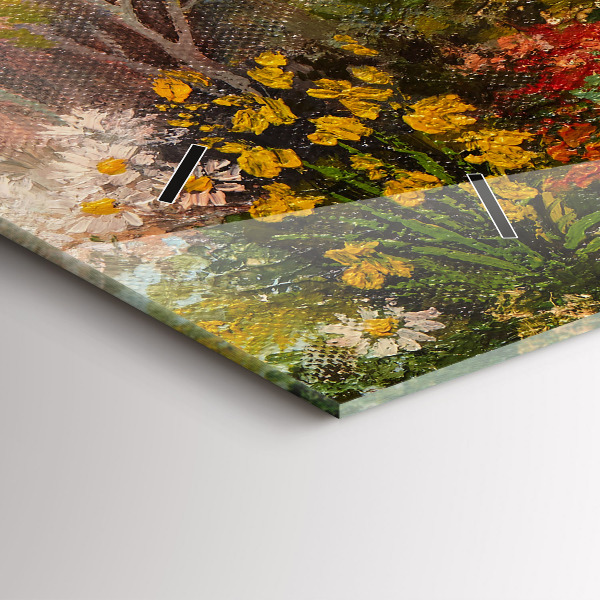 Horizontal wall clock Oil composition in the forest