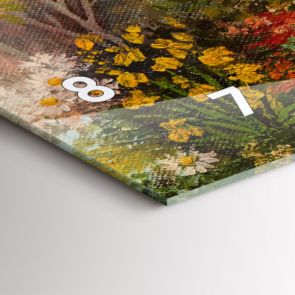 Horizontal wall clock Oil composition in the forest