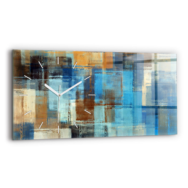 Horizontal wall clock Colorful background - abstract