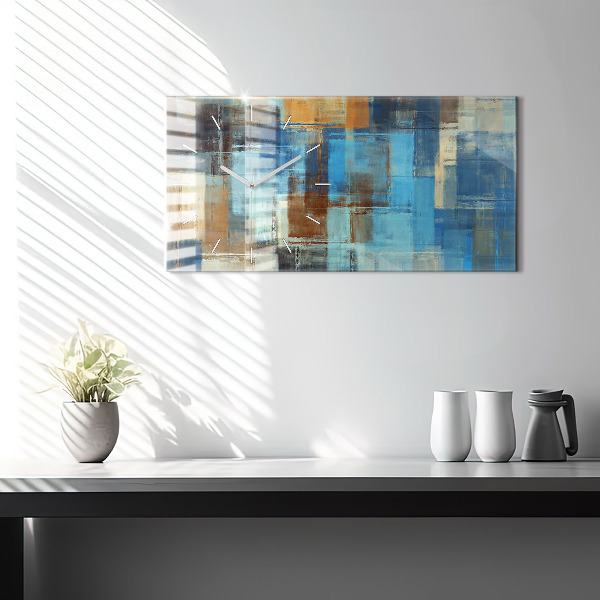 Horizontal wall clock Colorful background - abstract