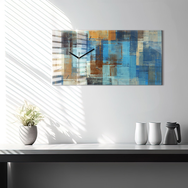 Horizontal wall clock Colorful background - abstract