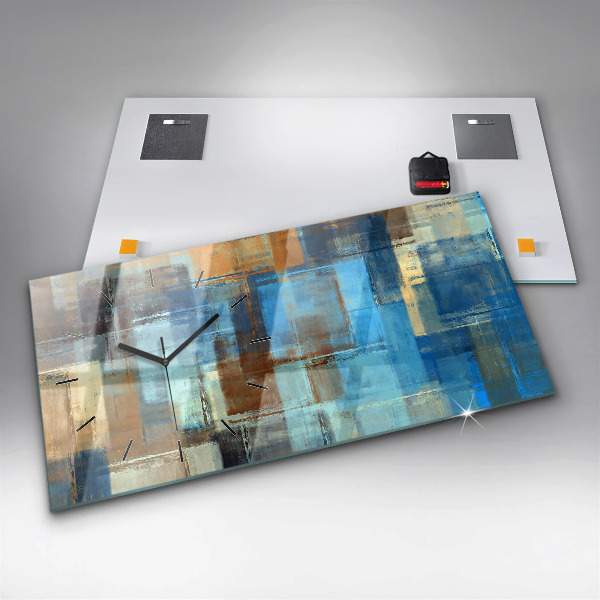 Horizontal wall clock Colorful background - abstract