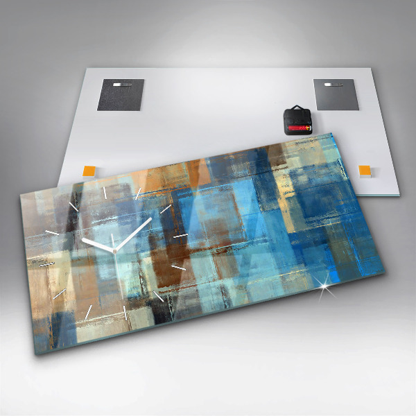 Horizontal wall clock Colorful background - abstract