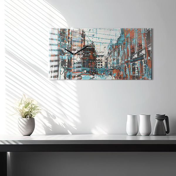 Horizontal wall clock Street Art