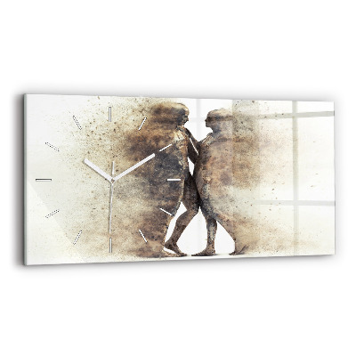 Horizontal wall clock Abstract people sand