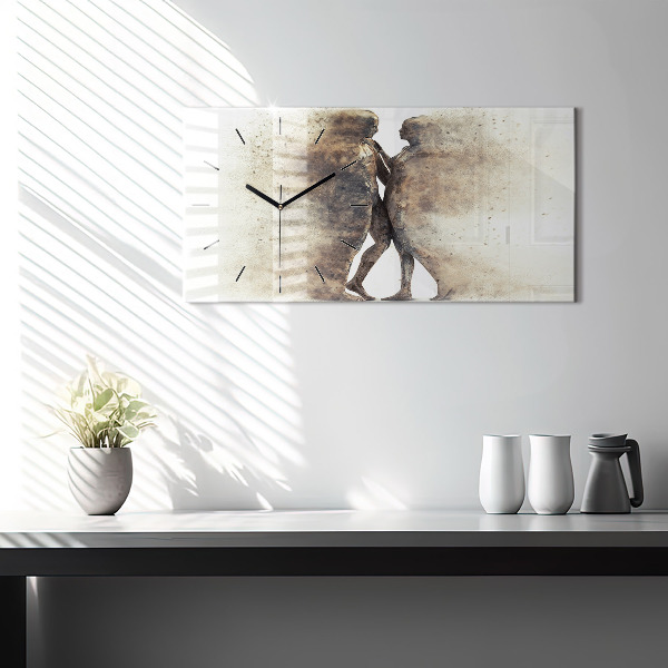 Horizontal wall clock Abstract people sand