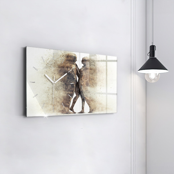 Horizontal wall clock Abstract people sand