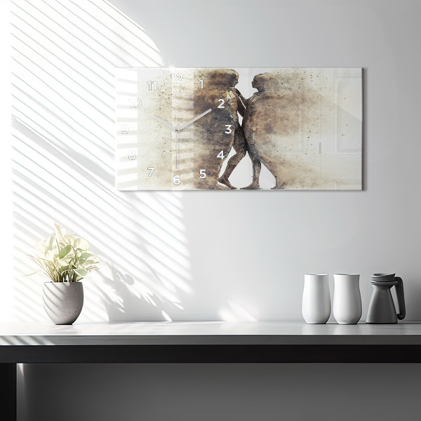 Horizontal wall clock Abstract people sand