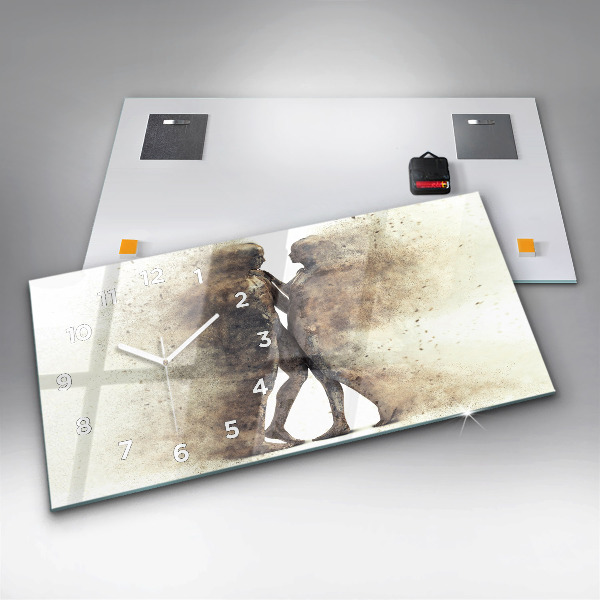 Horizontal wall clock Abstract people sand