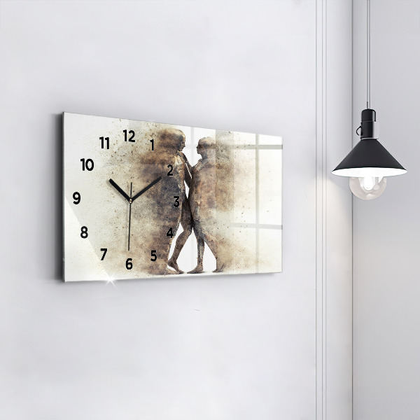 Horizontal wall clock Abstract people sand