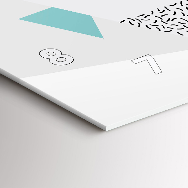 Horizontal wall clock Geometric pattern