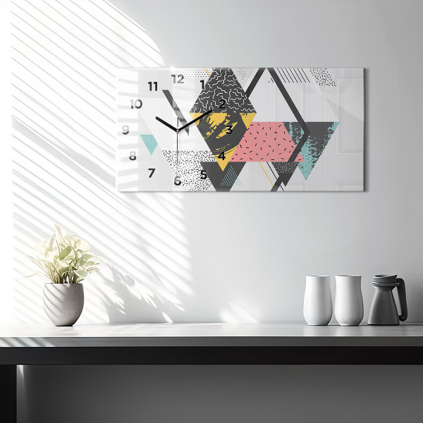 Horizontal wall clock Geometric pattern