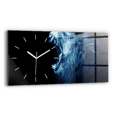 Horizontal wall clock Wild Lion Body Language