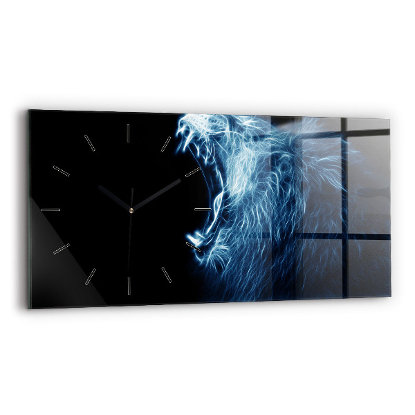 Horizontal wall clock Wild Lion Body Language