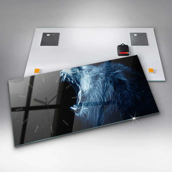 Horizontal wall clock Wild Lion Body Language