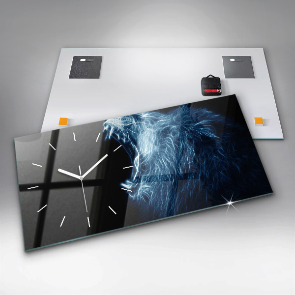 Horizontal wall clock Wild Lion Body Language