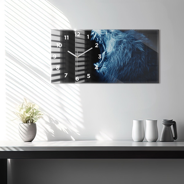 Horizontal wall clock Wild Lion Body Language