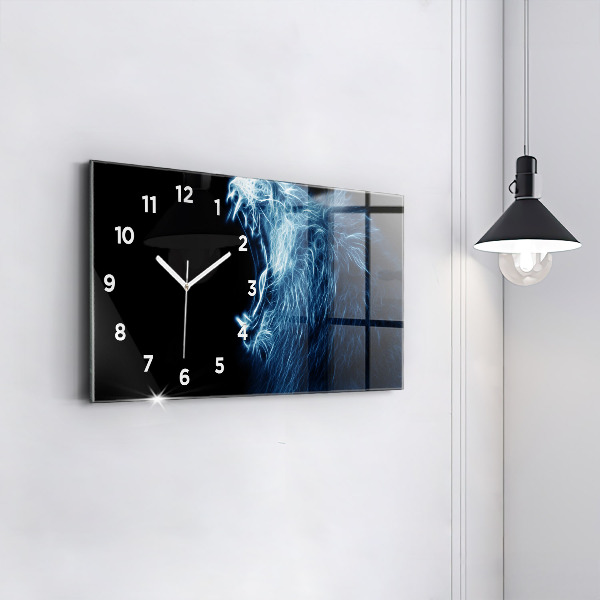 Horizontal wall clock Wild Lion Body Language