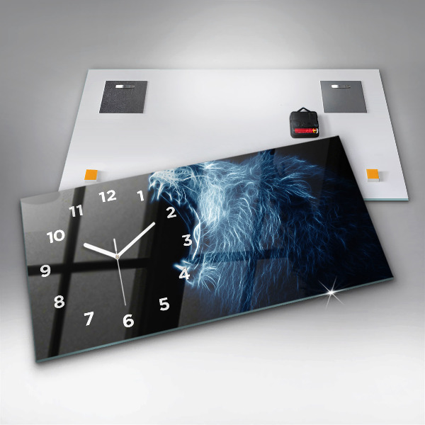 Horizontal wall clock Wild Lion Body Language