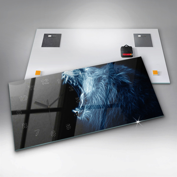 Horizontal wall clock Wild Lion Body Language