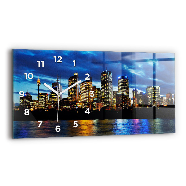 Horizontal wall clock Sydney In The Evening