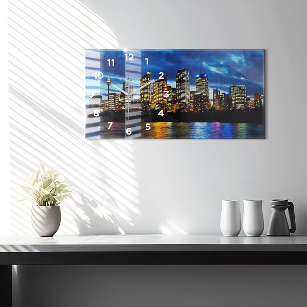Horizontal wall clock Sydney In The Evening