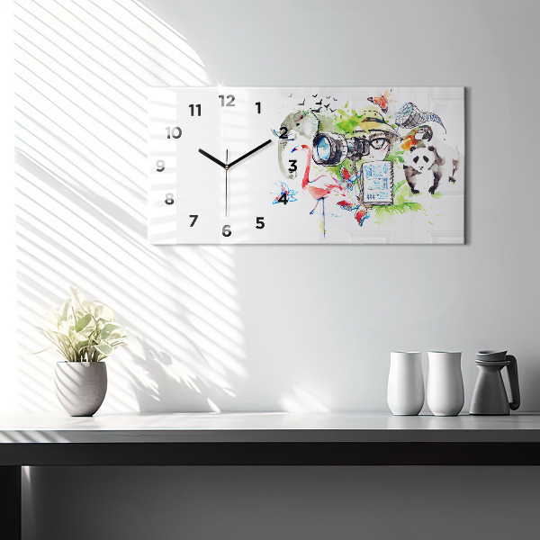 Horizontal wall clock Zoologist